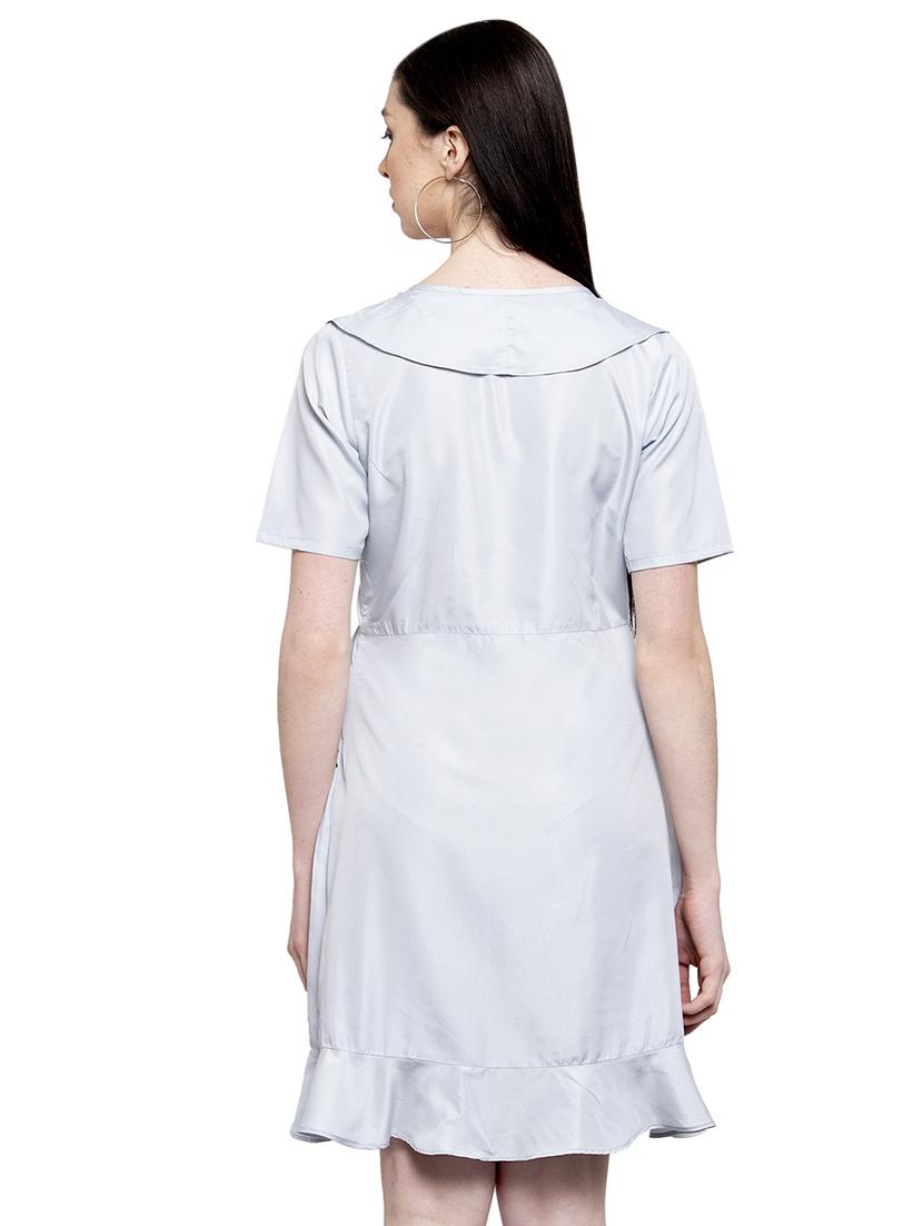 women's ruffle solid dress - 16884876 - Standard Image - 2