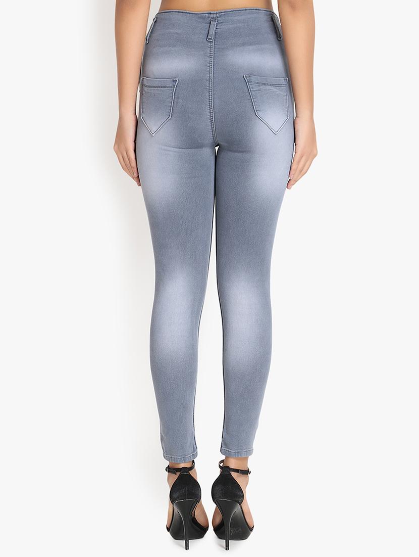 high rise stone washed jeans - 16884889 - Standard Image - 2