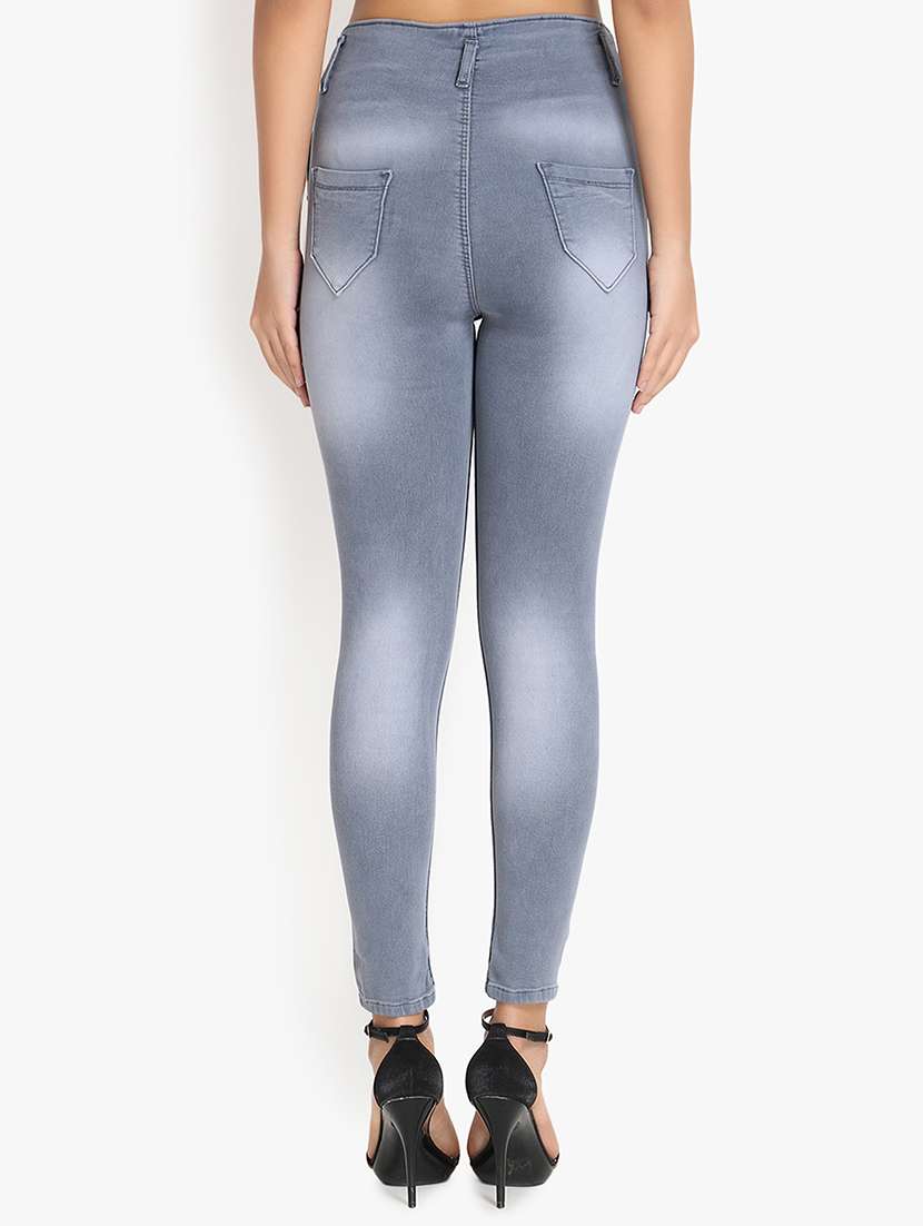 high rise stone washed jeans - 16884951 - Standard Image - 2