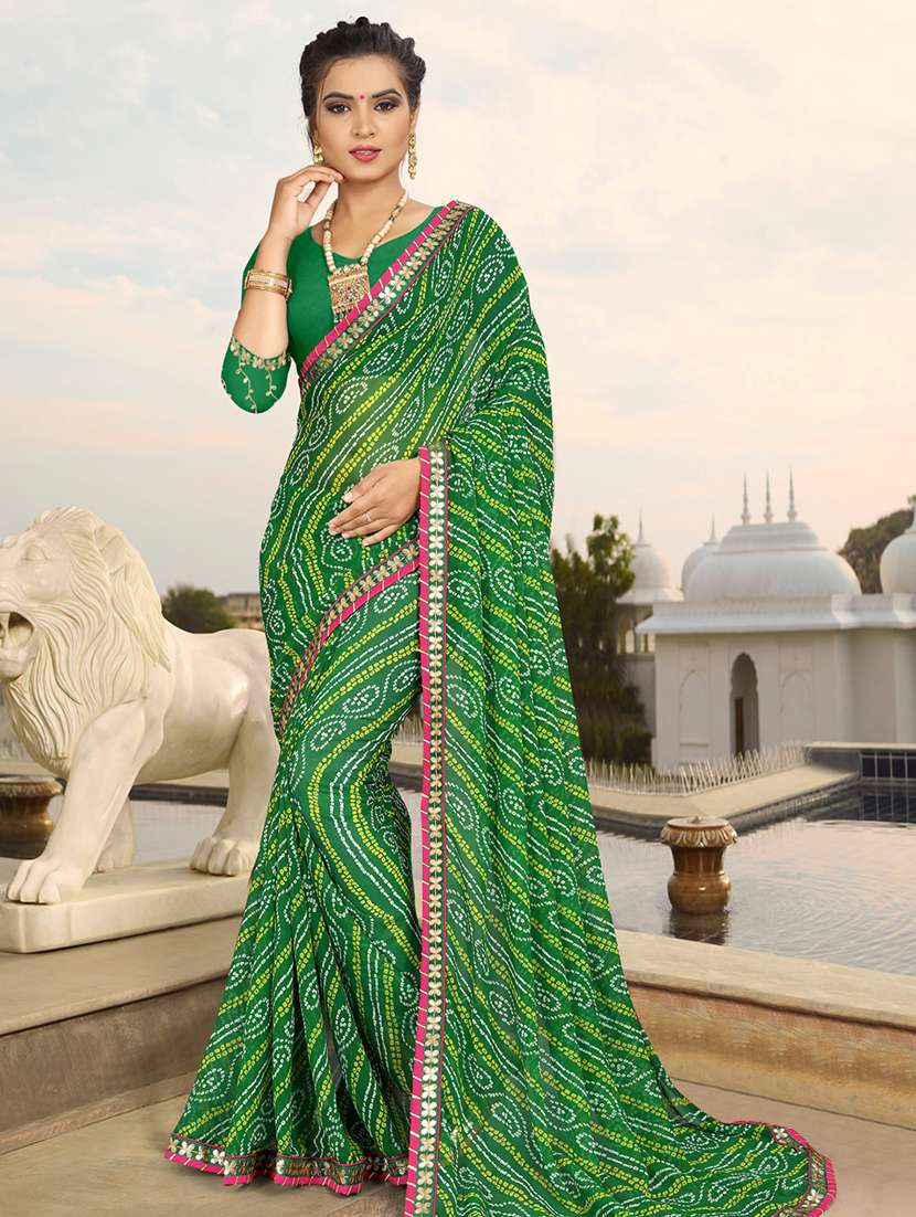 bandhani printed saree  with blouse