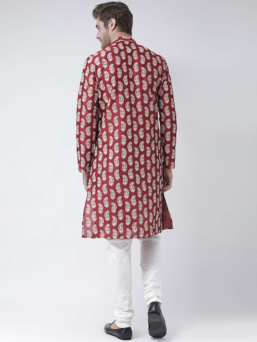 red dupion long kurta - 16886663 -  Standard Image - 2