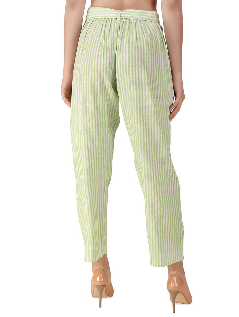 tie front striped trouser - 16888307 - Standard Image - 2