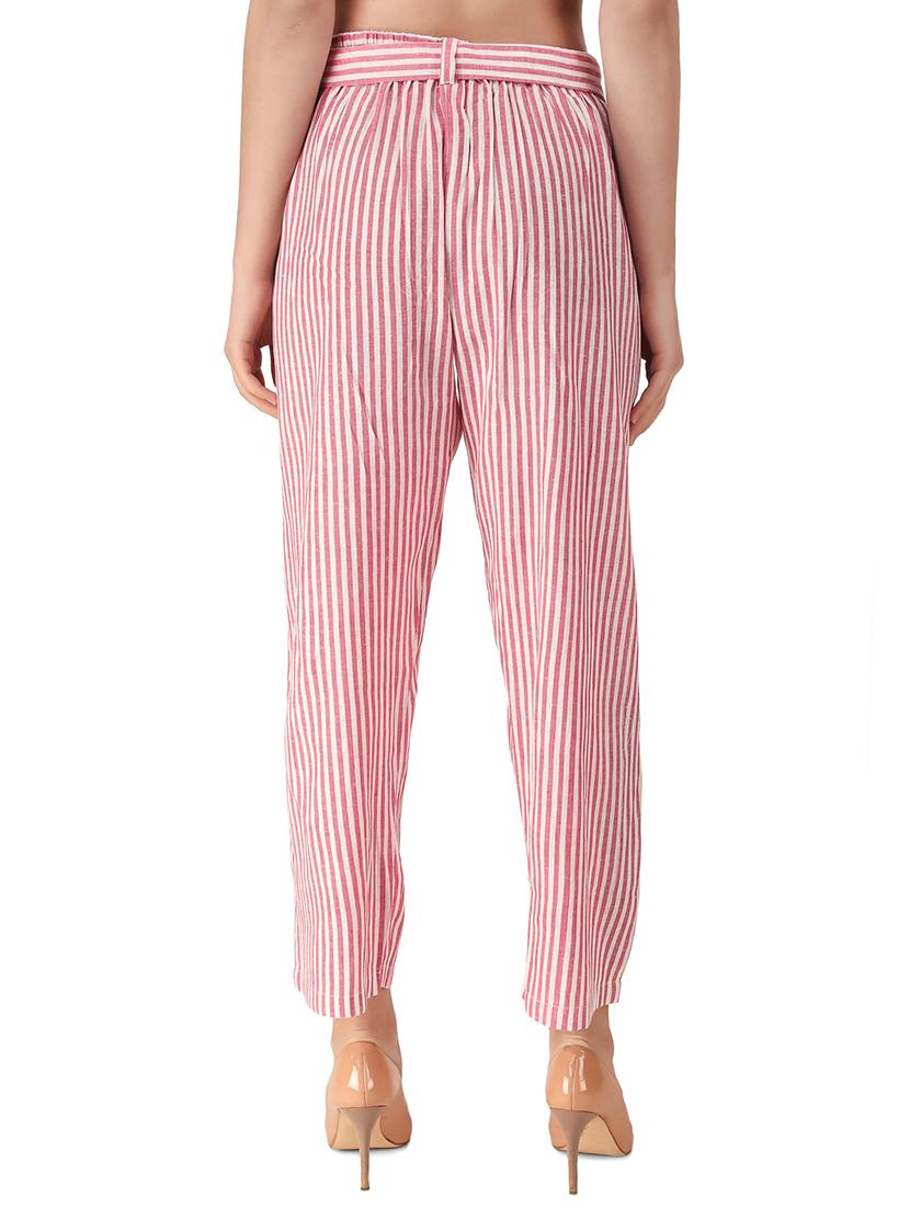 tie front striped trouser - 16888308 - Standard Image - 2