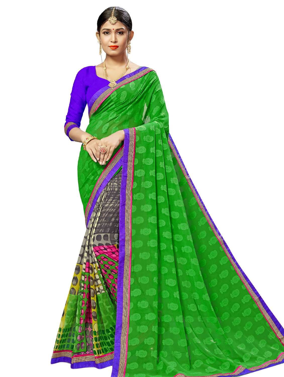 geometric printed saree