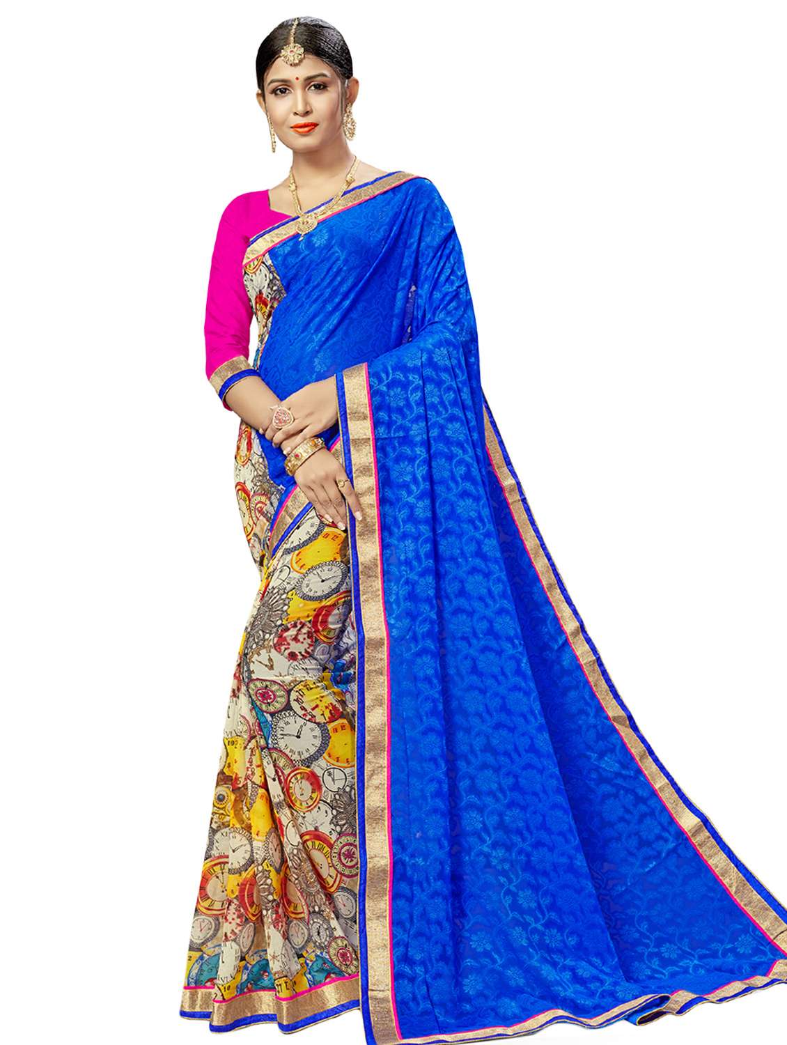 conversational printed saree