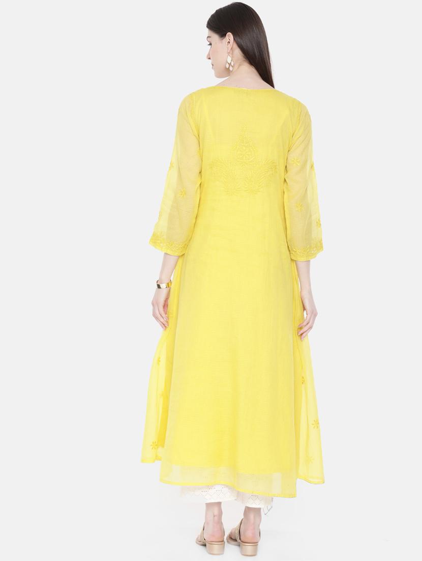 chikankari a-line kurta - 16889774 - Standard Image - 2