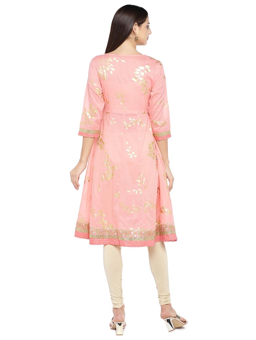 foil print anarkali kurta - 16891208 - Standard Image - 2