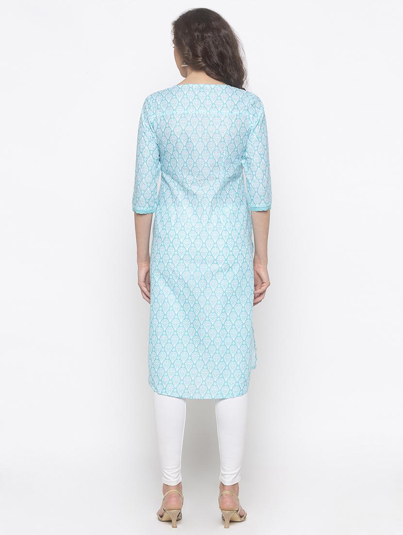 printed straight kurta - 16891222 - Standard Image - 2
