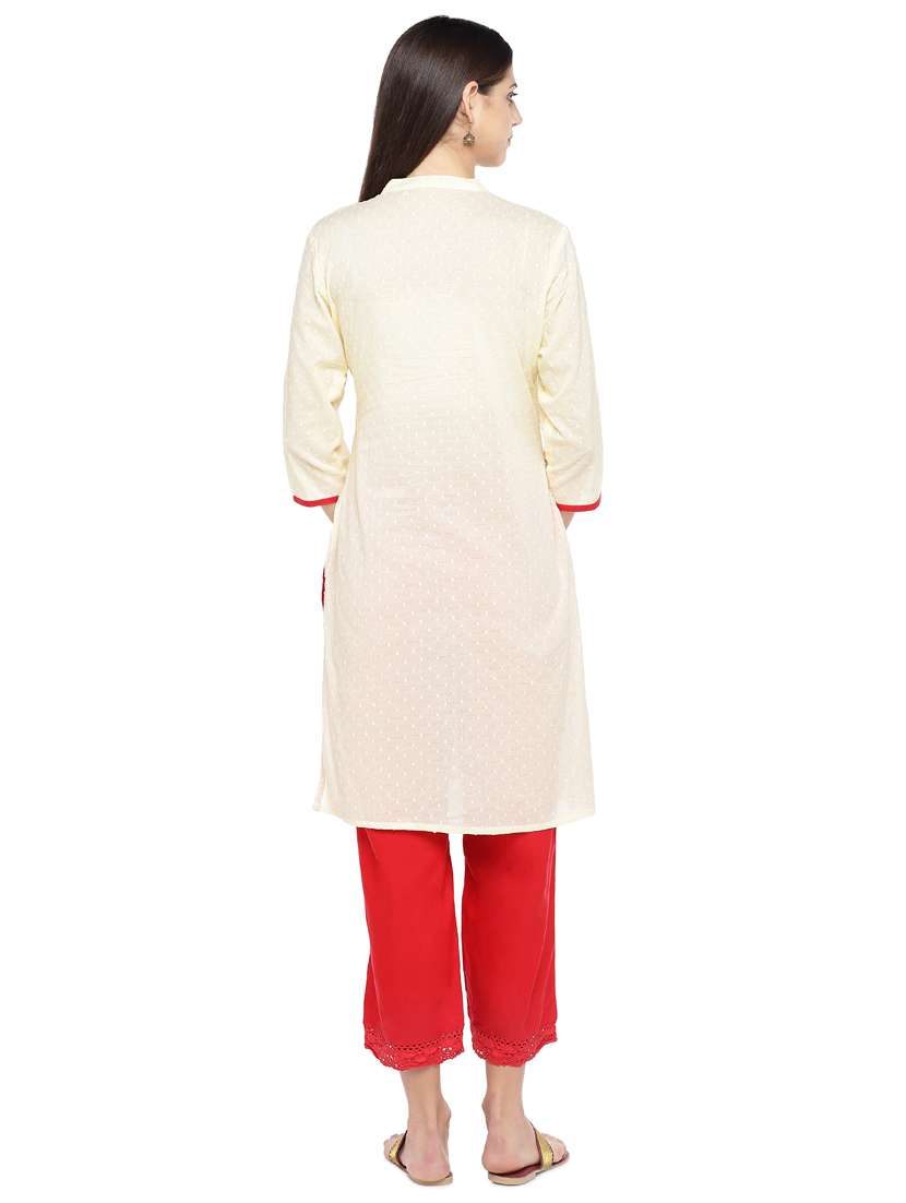 yoke embroidered straight kurta  - 16891223 -  Standard Image - 2