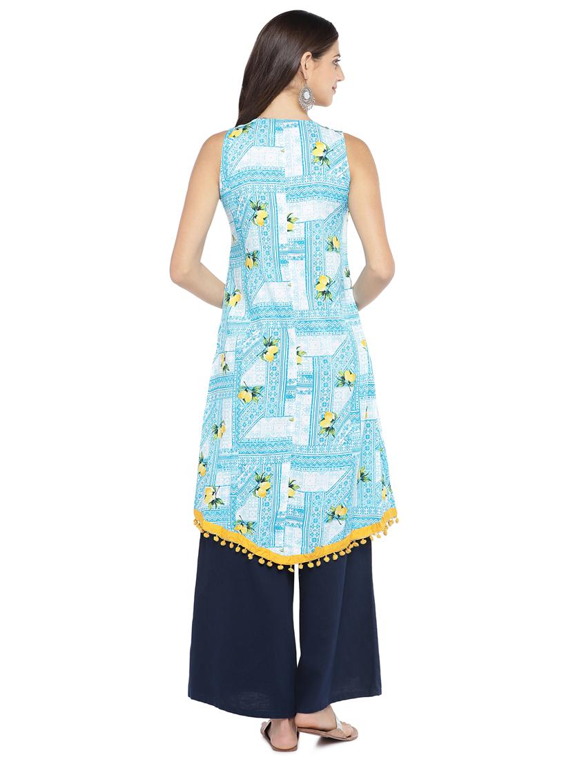 floral print a-line kurta - 16891234 - Standard Image - 2