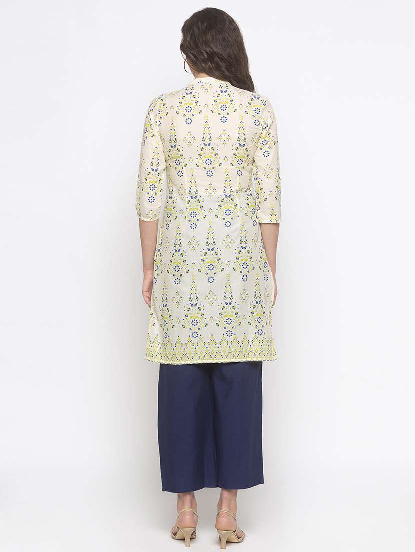 floral straight kurta - 16891278 - Standard Image - 2