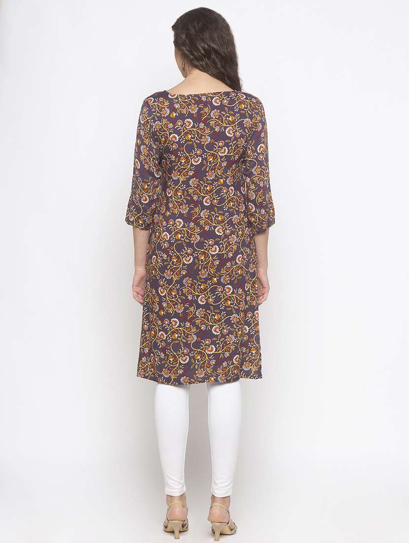 floral straight kurta - 16891282 -  Standard Image - 2