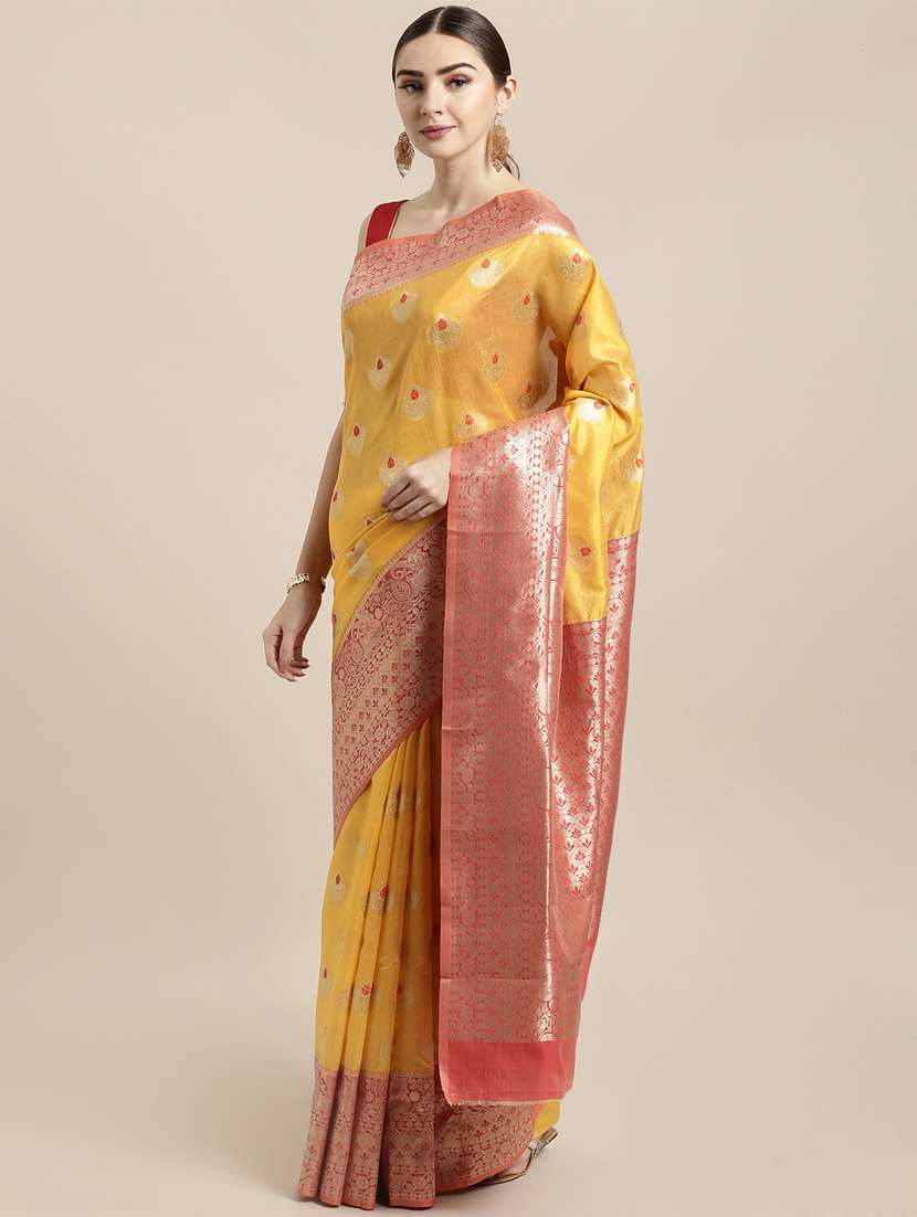 self design banarasi saree with blouse