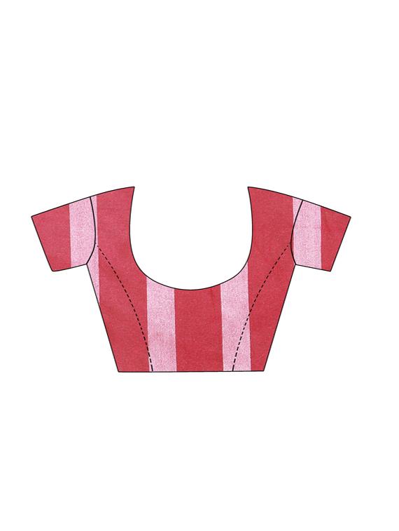 checkered woven saree with blouse - 16893301 - Standard Image - 2