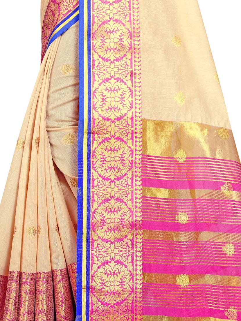 solid woven saree with blouse - 16893712 - Standard Image - 2