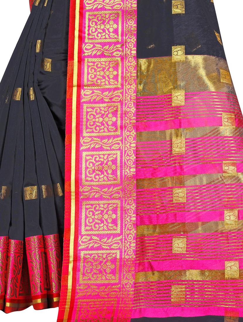 geometrical woven saree with blouse - 16893713 - Standard Image - 2