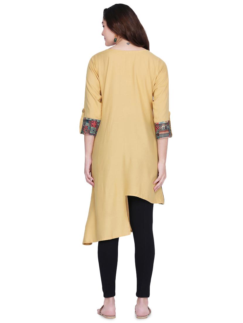 contrast asymmetric kurta - 16894544 - Standard Image - 2