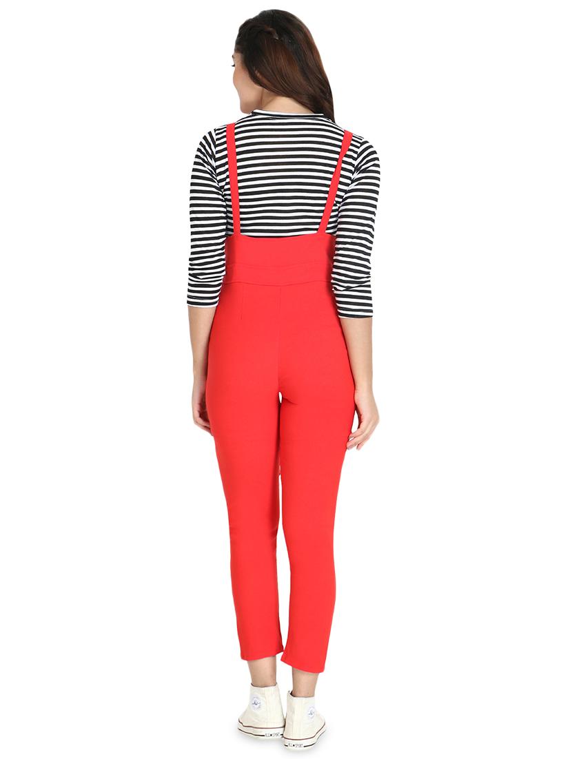 dungaree pant with striped top - 16894804 - Standard Image - 2