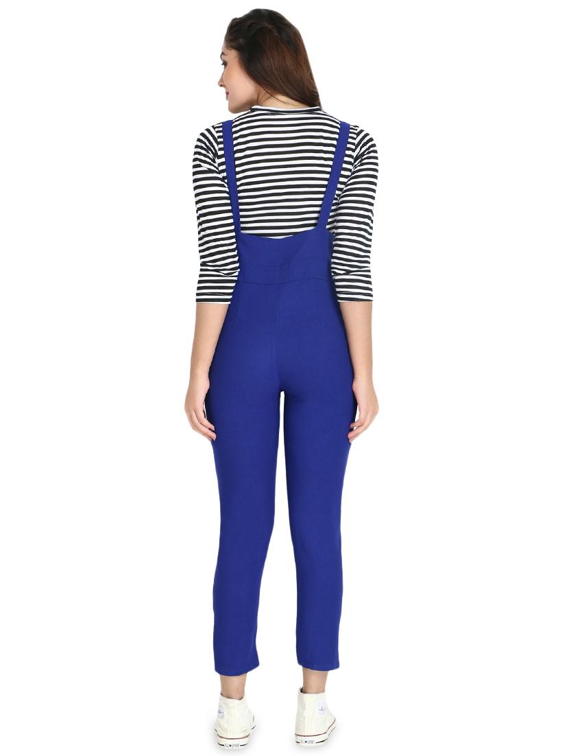dungaree pant with striped top - 16894807 - Standard Image - 2