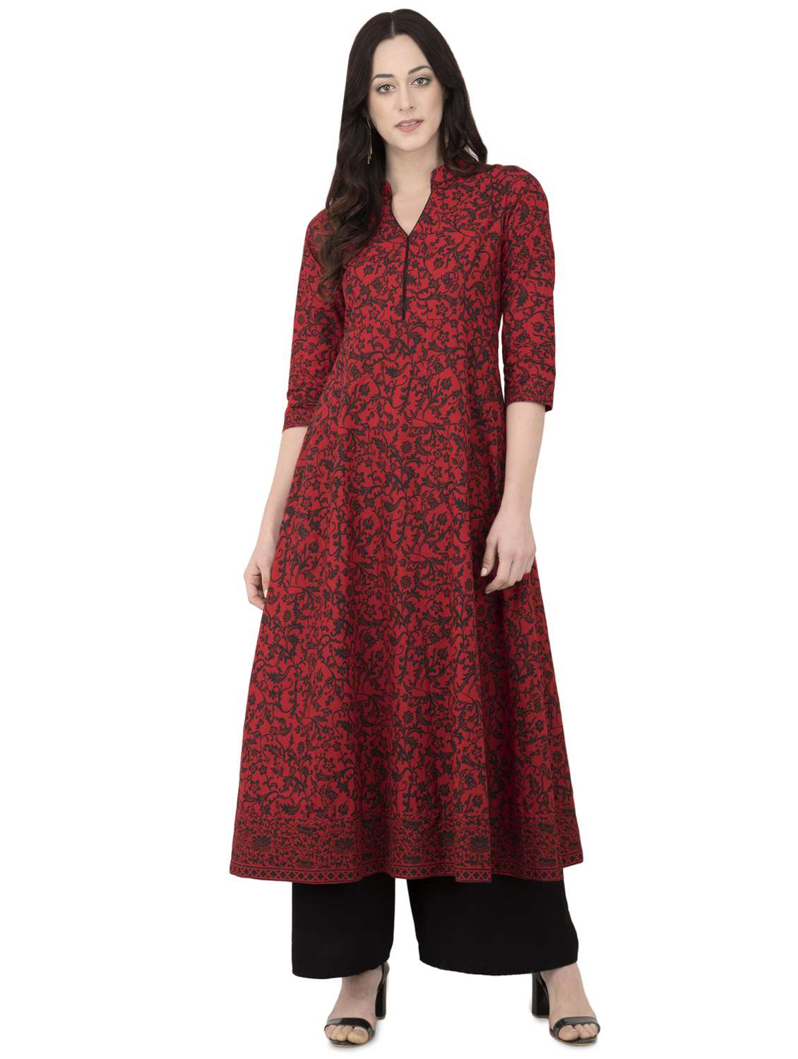 floral print flared kurta