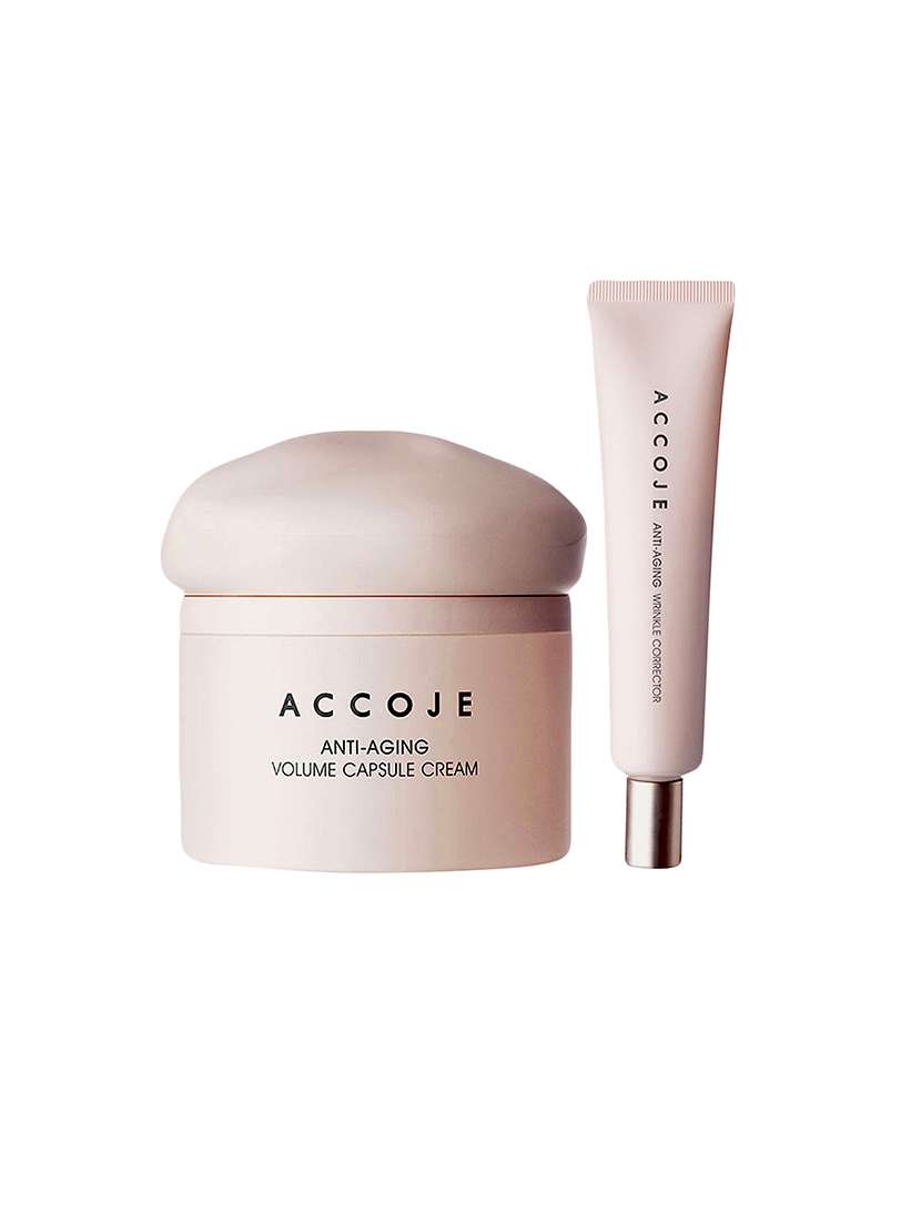 accoje anti aging volume capsule cream 50ml & anti aging wrinkle corrector 30ml, korean skin care