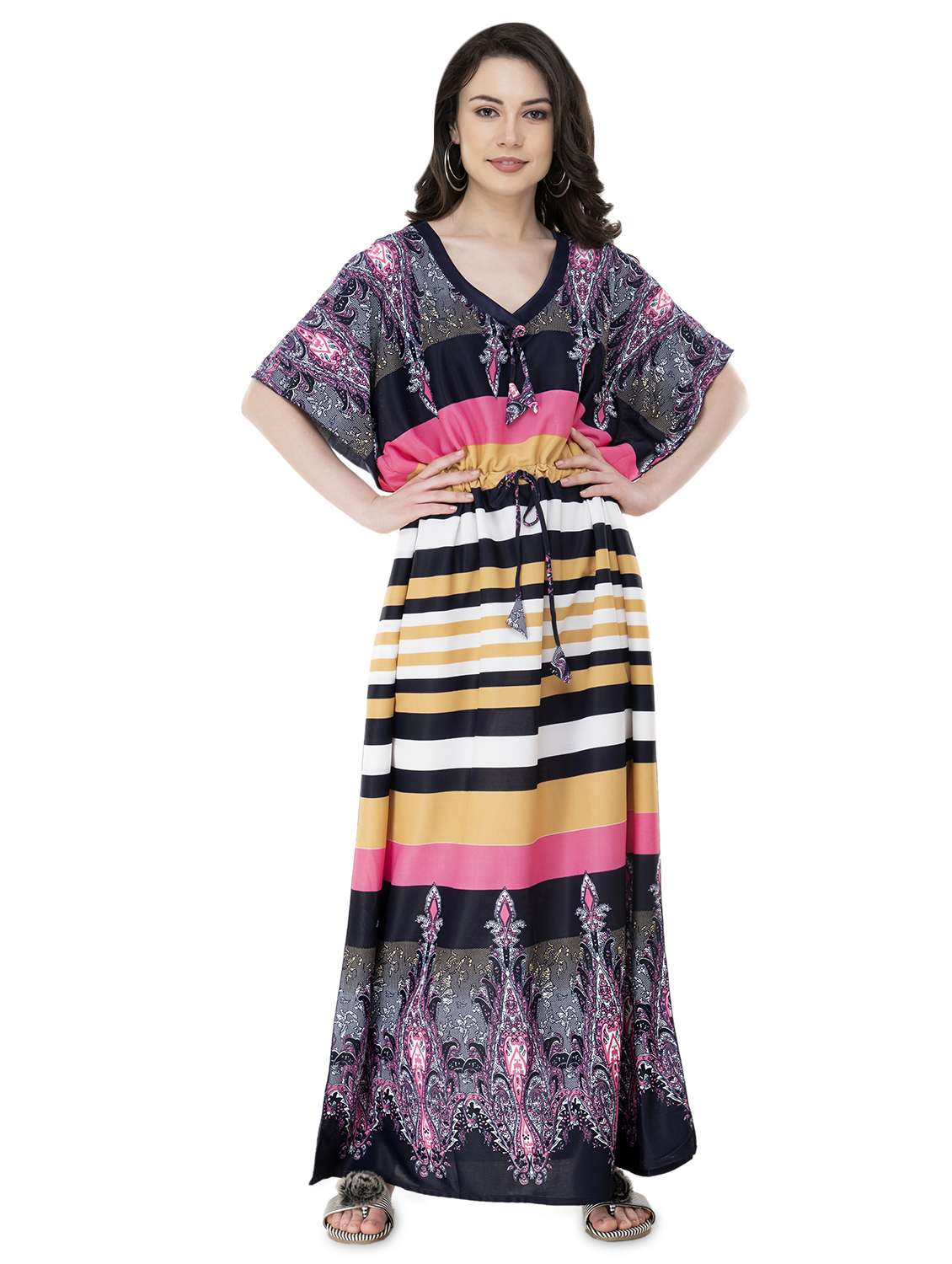 kimono sleeved printed nighty