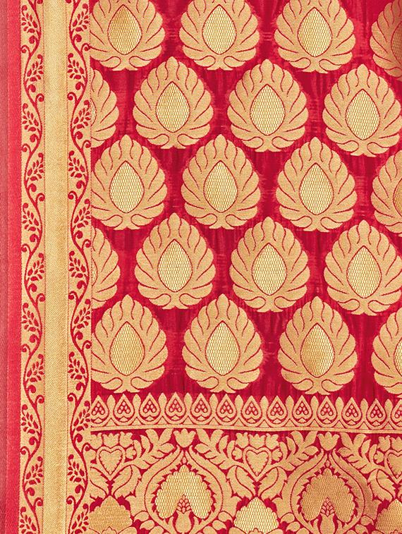 ethnic motif banarasi saree with blouse - 16896822 - Standard Image - 2