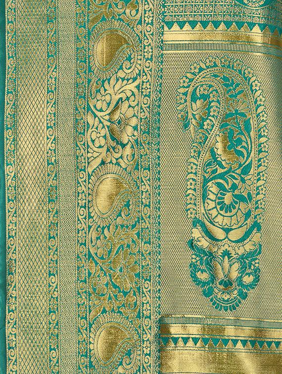 self design banarasi saree with blouse - 16896837 - Standard Image - 2