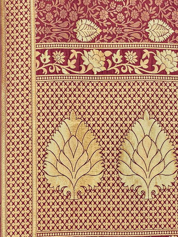 ethnic motif banarasi saree with blouse - 16896851 - Standard Image - 2
