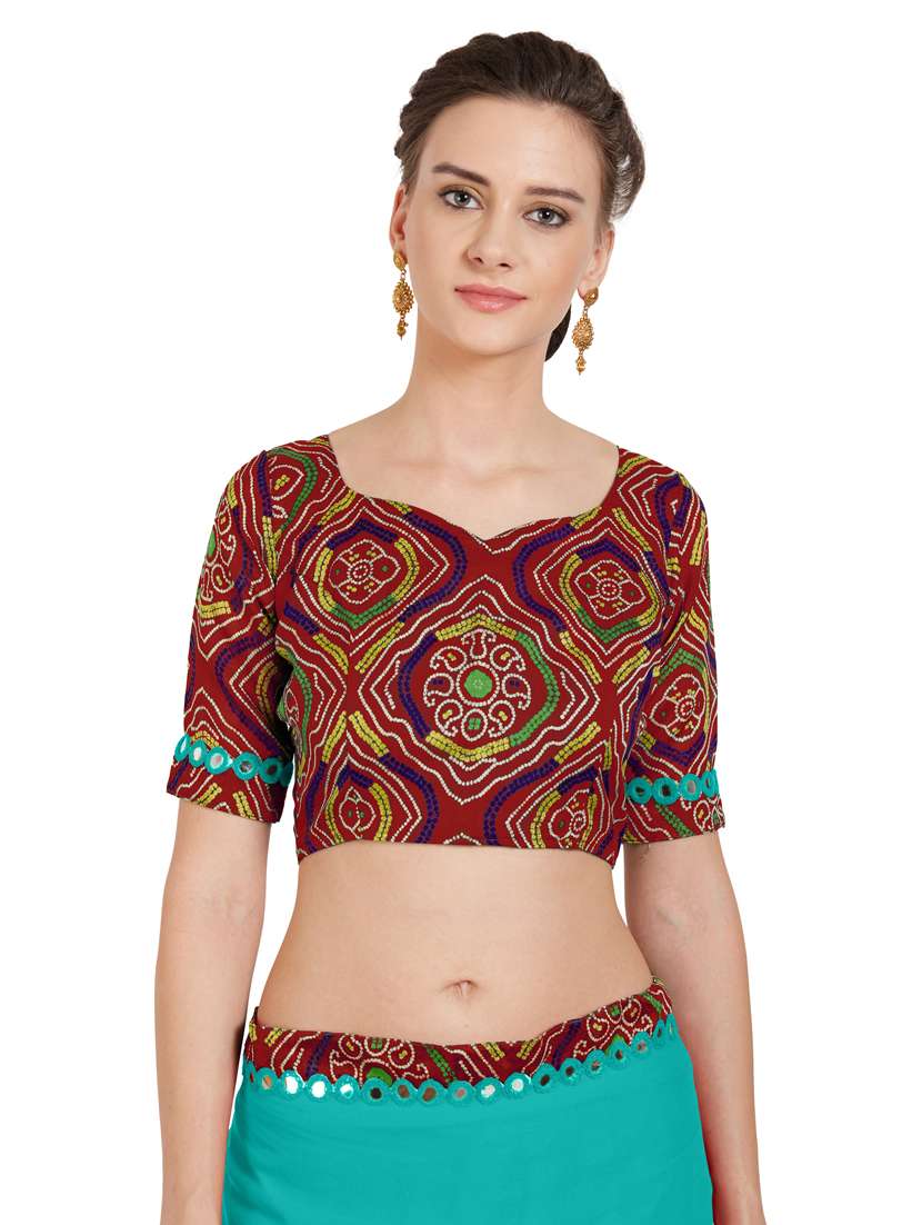 turquoise chiffon bordered saree with blouse - 16900243 -  Standard Image - 2