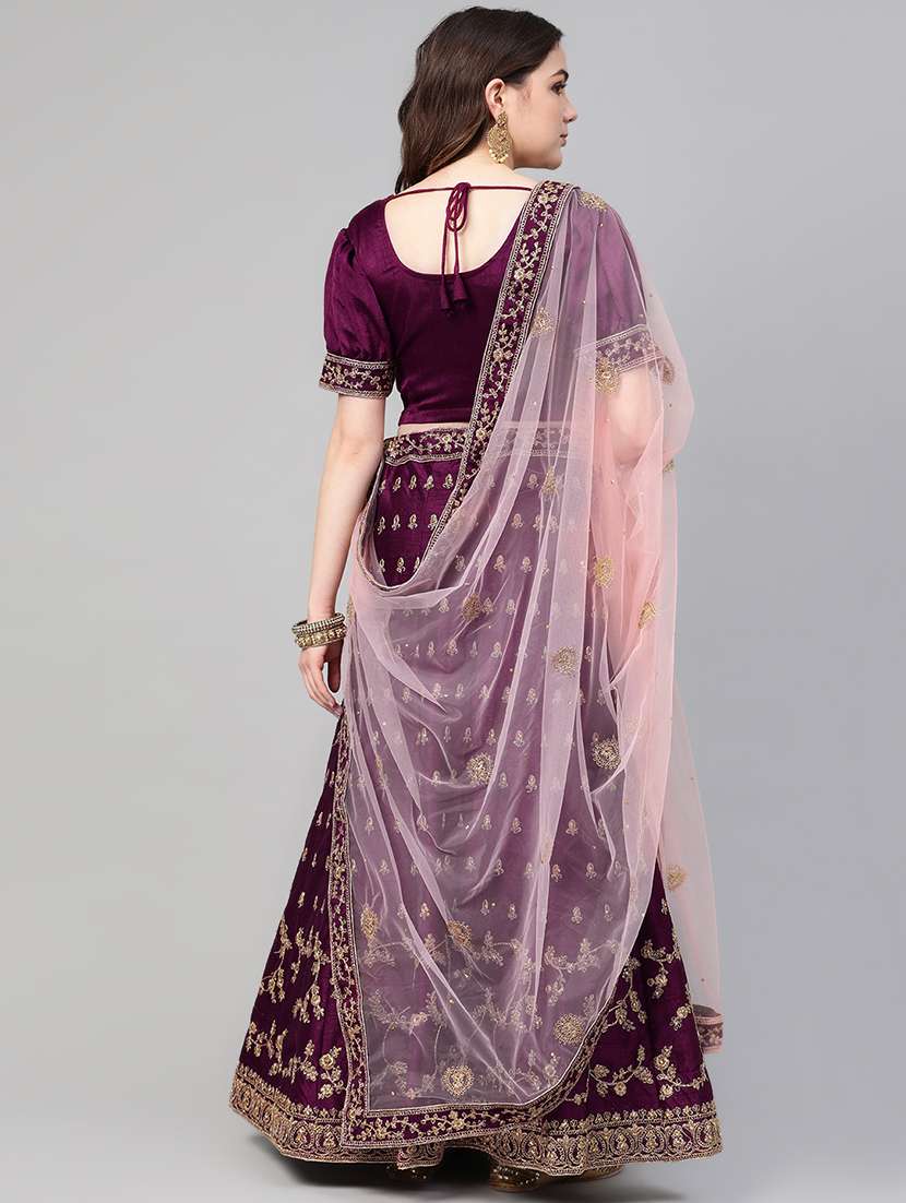 embroidered panelled lehenga - 16901154 - Standard Image - 2