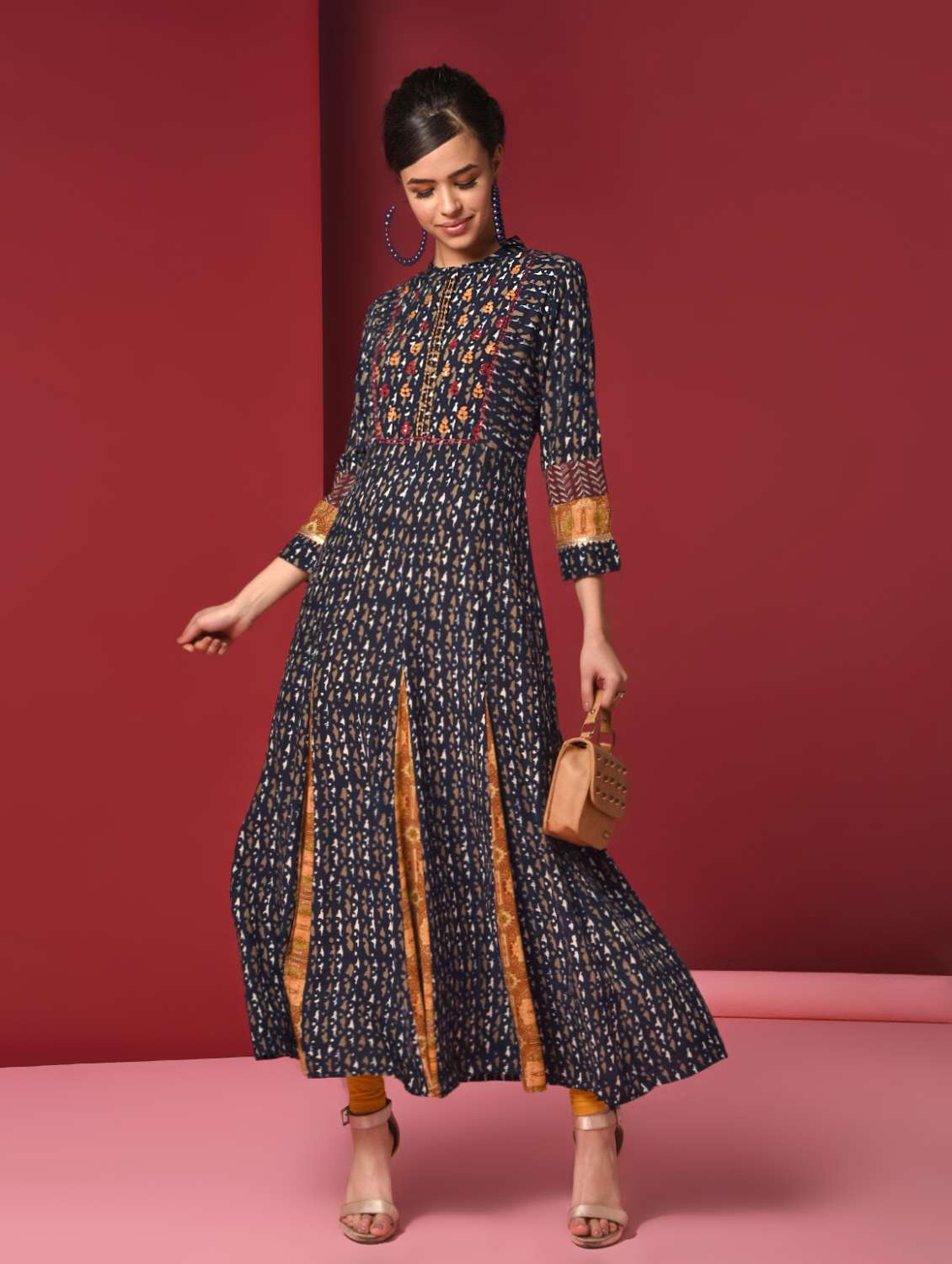 printed a-line kurta