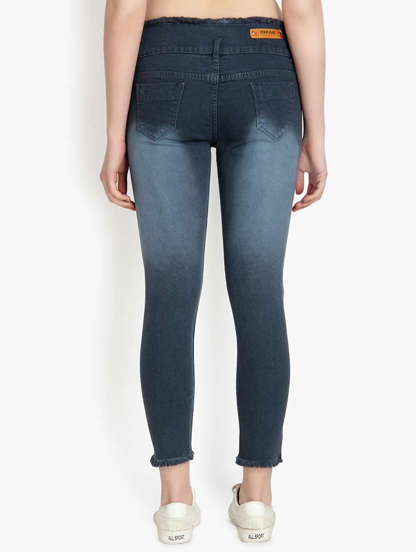 frayed detail stone washed jeans - 16903287 - Standard Image - 2