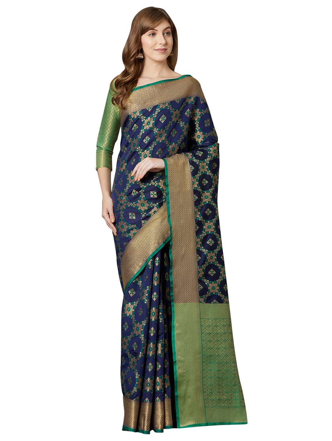 self design kanjivaram saree with blouse