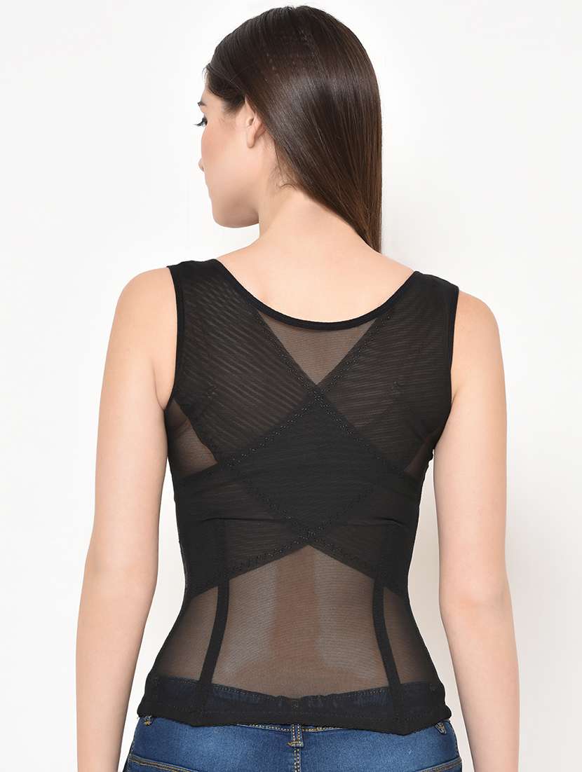 black nylon shaper camisoles shapewear - 16907959 - Standard Image - 2