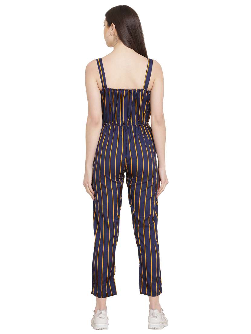 shoulder strap striped jumpsuit - 16908424 - Standard Image - 2
