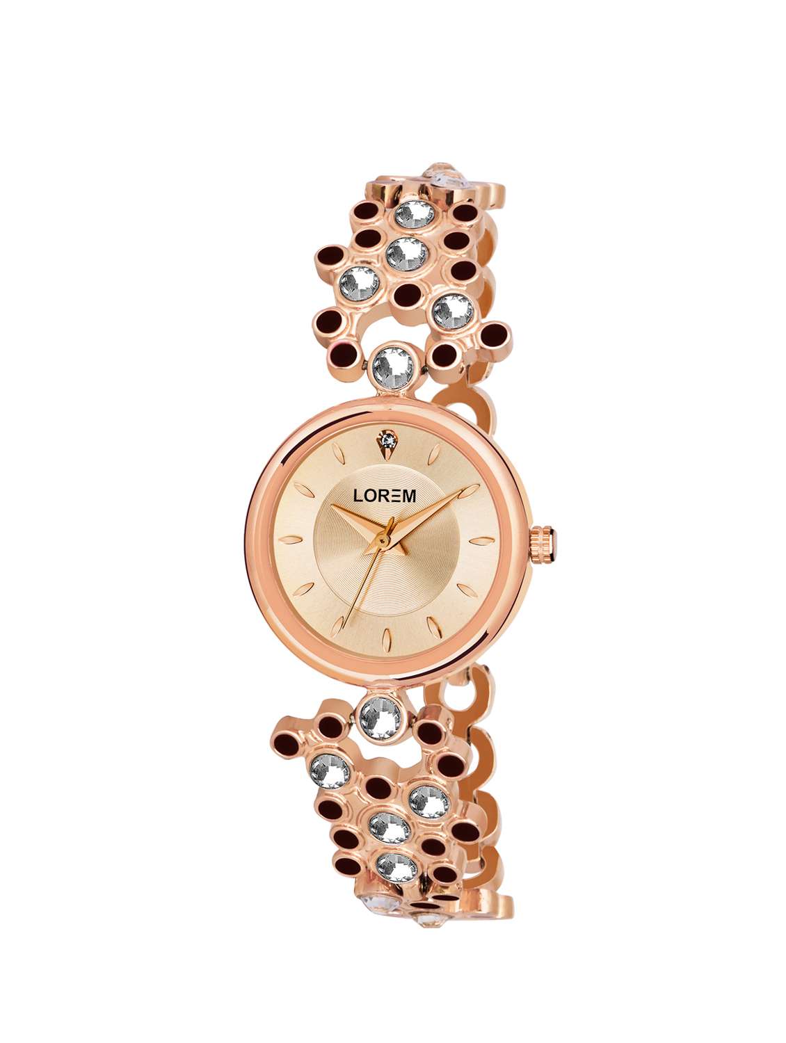 lorem analog rose gold color dial watch for women-lk-256