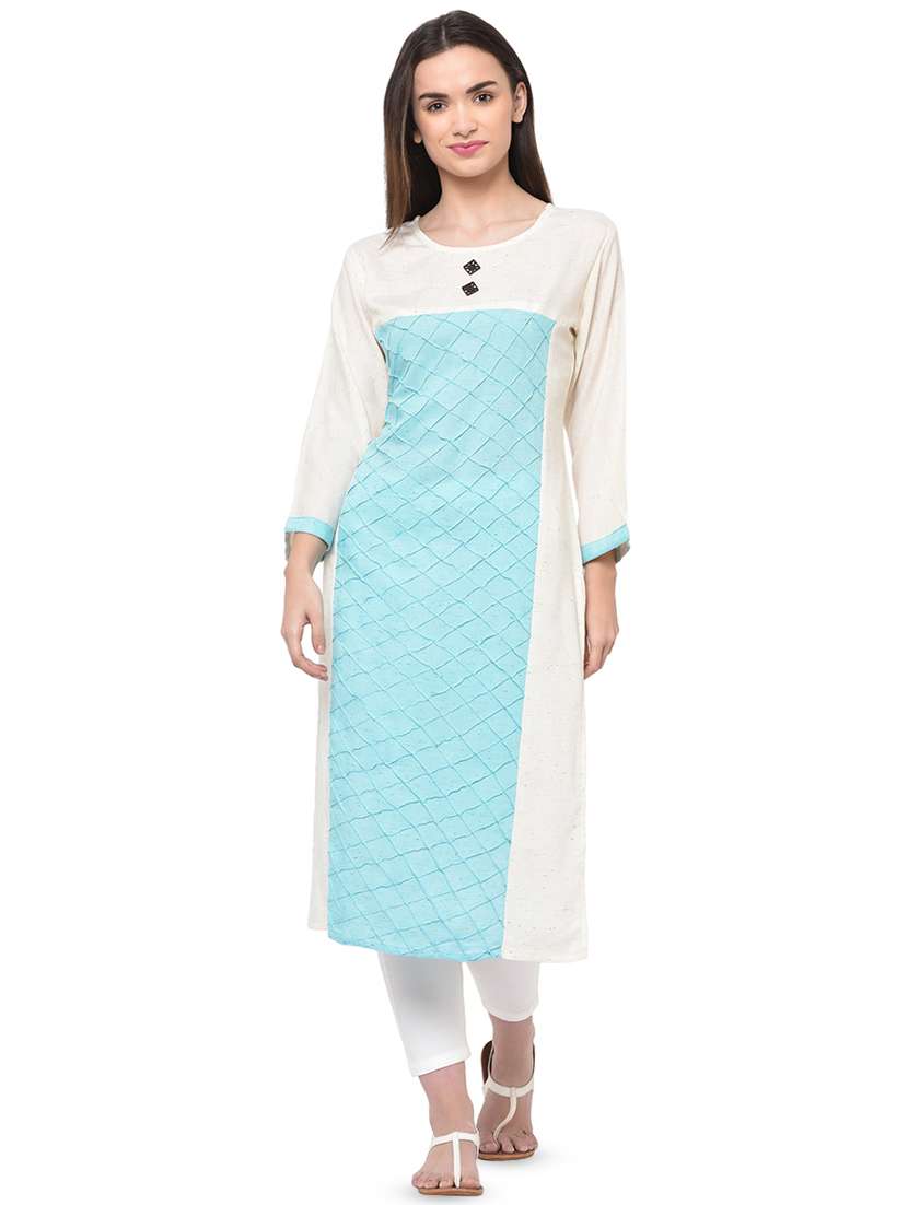 color block straight kurta