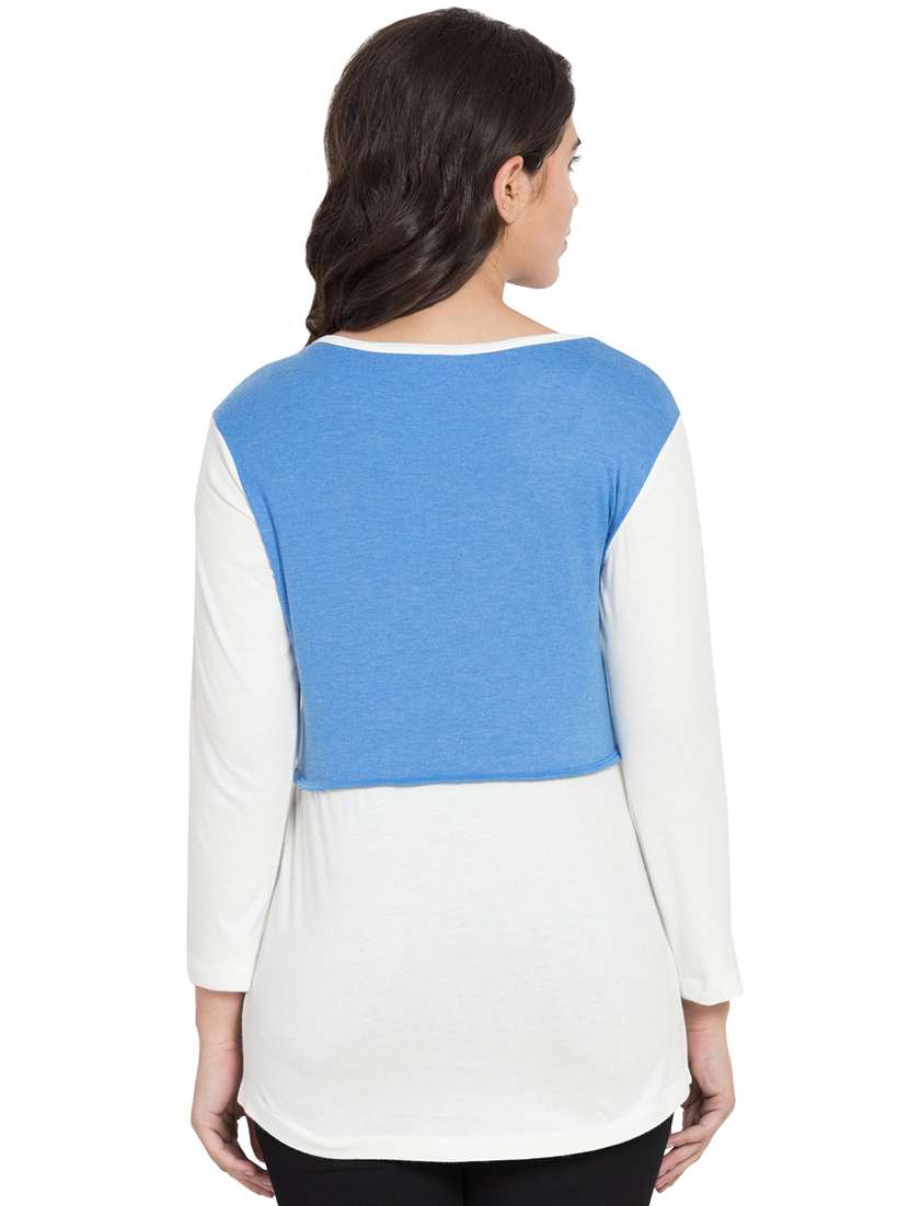 color block tie front tee - 16909789 - Standard Image - 2