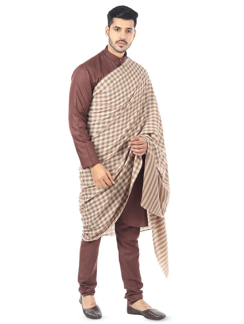 women's checks print stole - 16910921 - Standard Image - 2