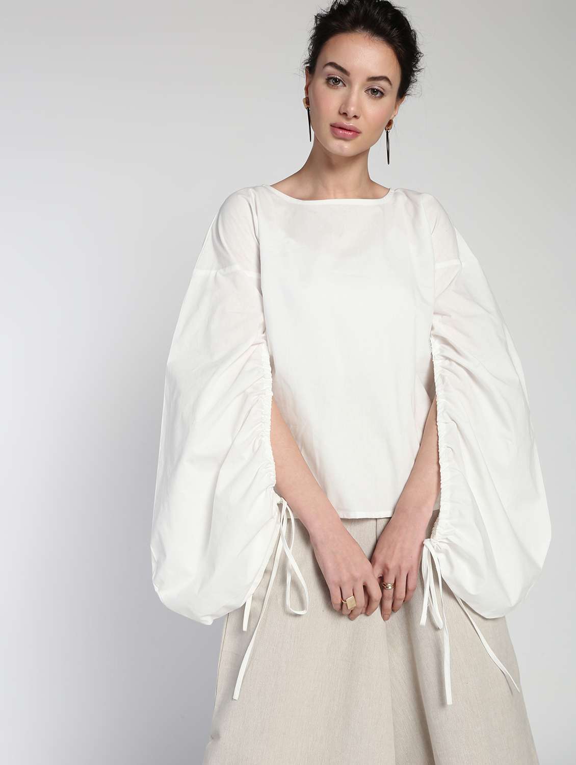 slit sleeves solid top