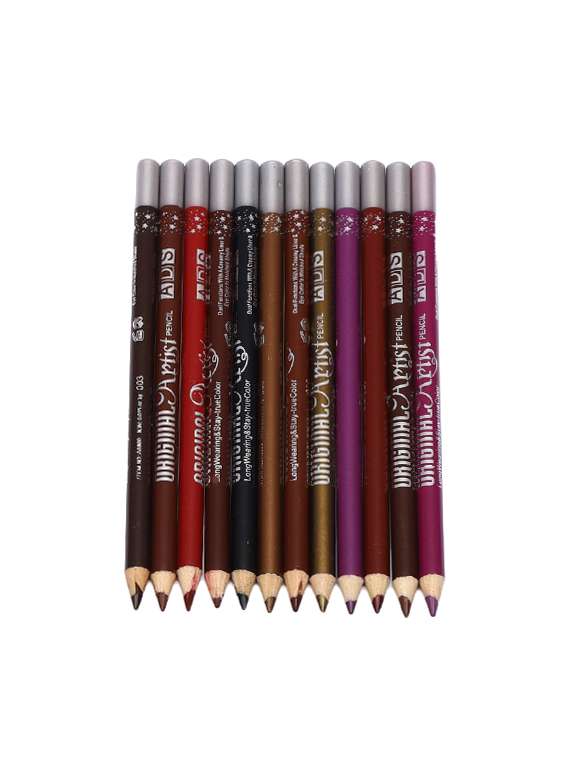 Ads Original Artist Pack Of 12 Lipliner+ Eyeliner Pencils