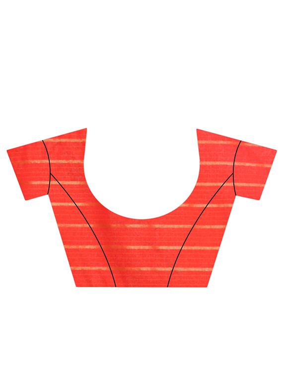 striped tant saree with blouse - 16912503 - Standard Image - 2