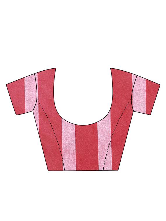 checkered woven saree with blouse - 16912522 - Standard Image - 2