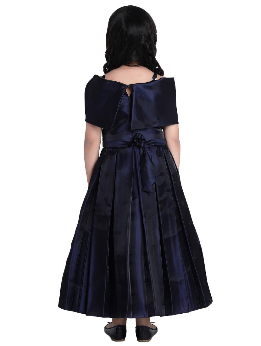 navy blue satin party gown - 16915168 - Standard Image - 2