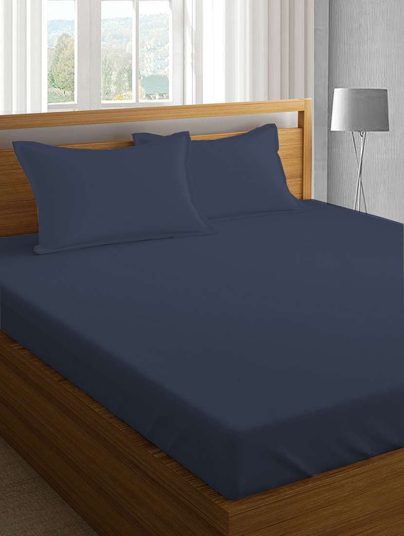 cotton satin double size bed sheet with 2 pillow covers