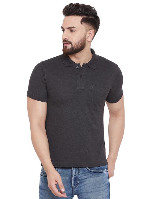black solid polo t-shirt - 16918197 -  Standard Image - 0