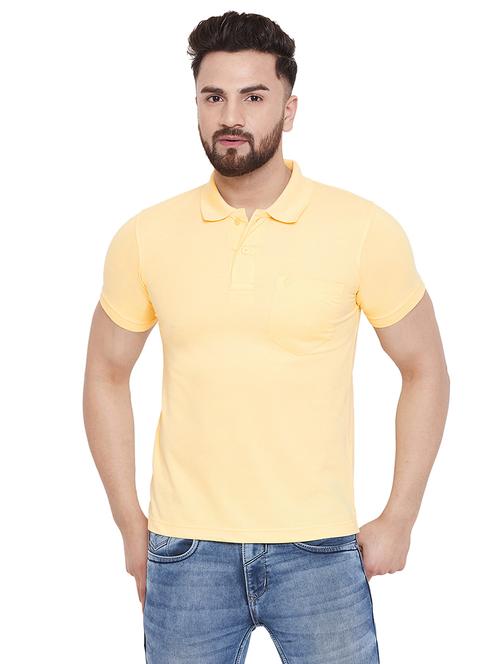 yellow solid polo t-shirt - 16918198 - Standard Image - 0