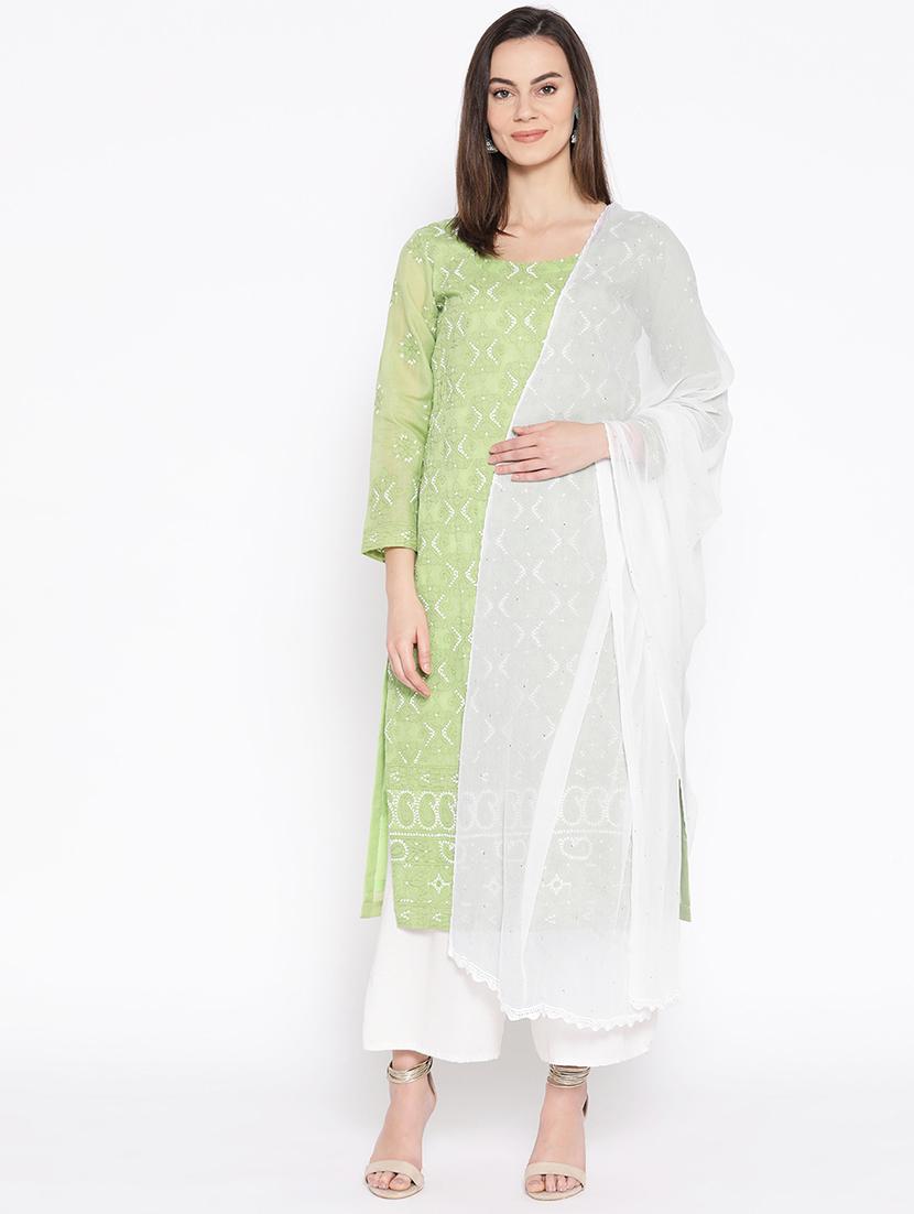ada hand-embroidered white dupatta with muquish work - 16918478 - Zoom Image - 0