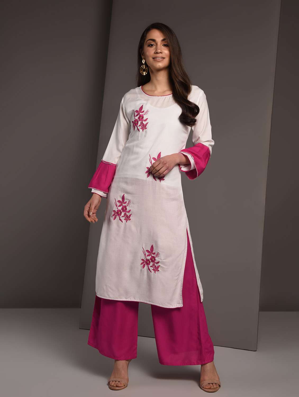 embroidered kurta palazzo set